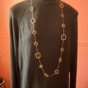 2/$20 Long geometric gold tone necklace